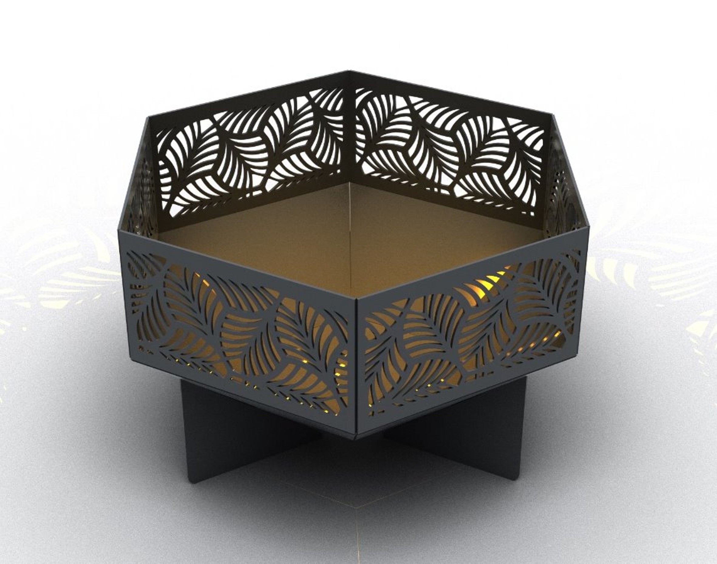 Leafy Hexagonal Fire Pit